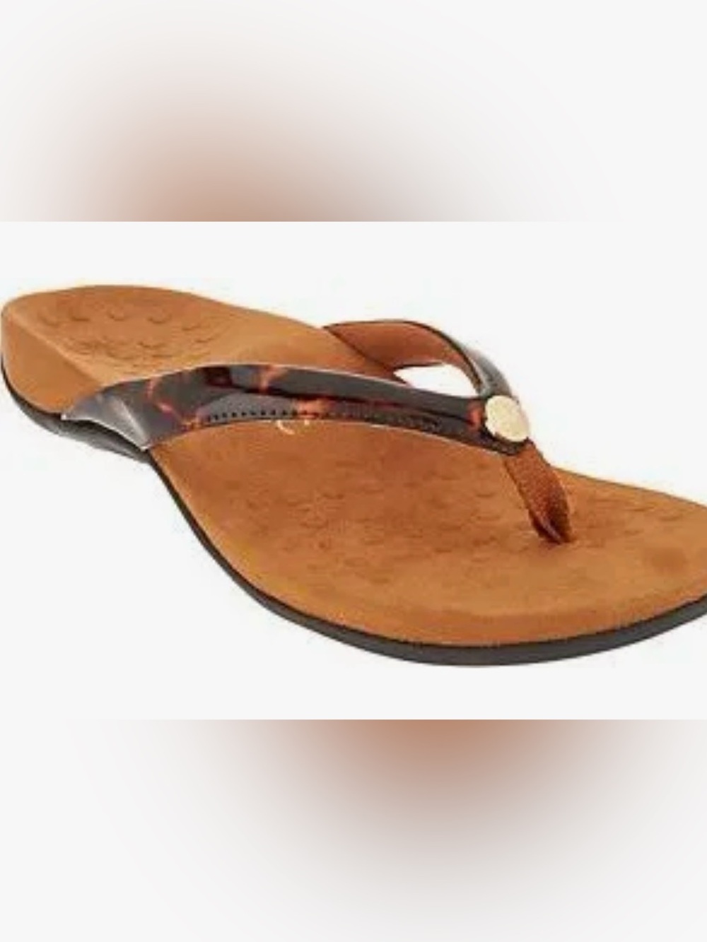 Vionic Mona Tortoise Sandals with button detail. New. Size 11